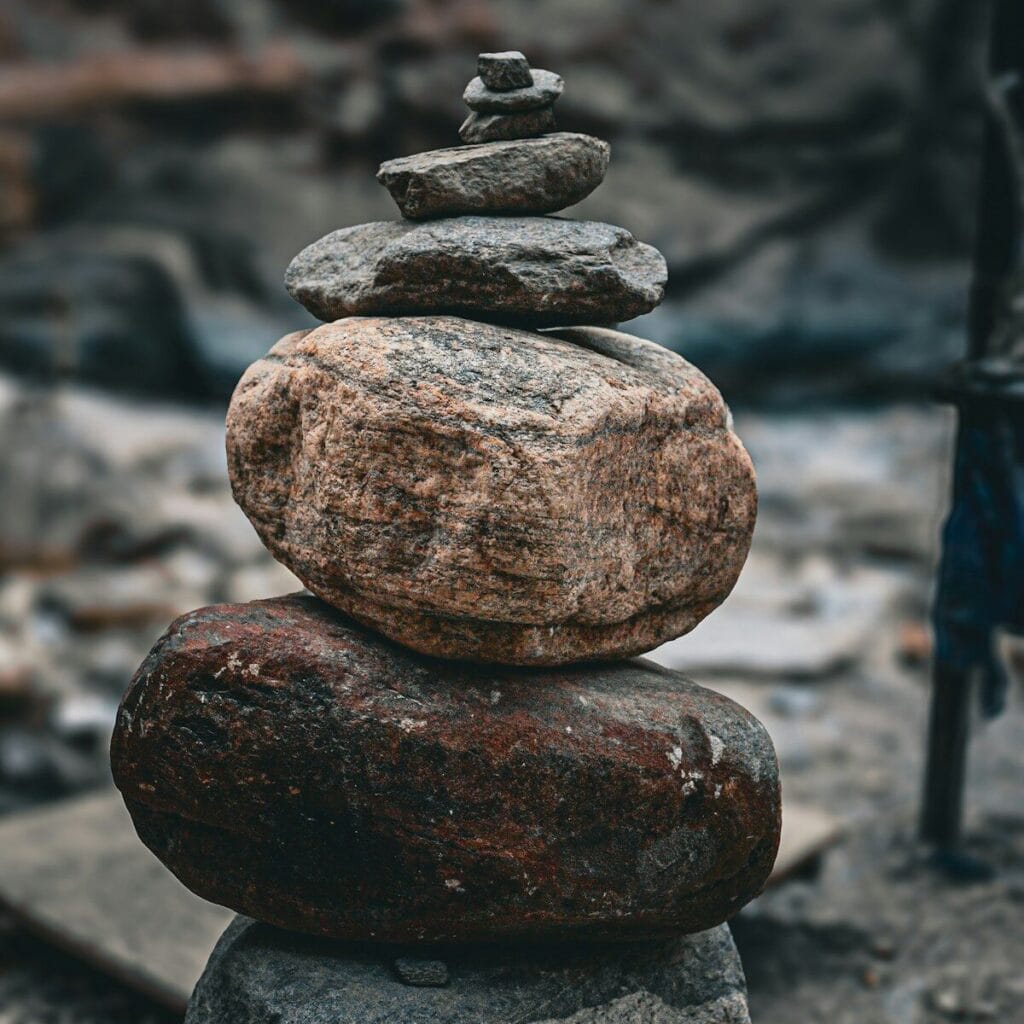 a stack of rocks sitting on top of each other